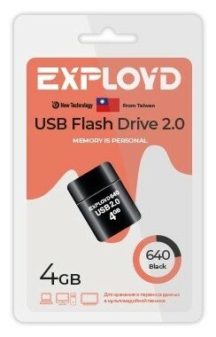 Флешка USB 2.0 Exployd 4 ГБ 640 ( EX-4GB-640-Black )