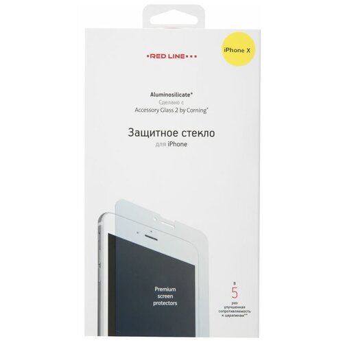 Защитное стекло для экрана iPhone X прозрачная 1шт. Redline Corning (УТ000012415) защитная пленка redline для экрана глянцевая универсальная 8 178x102мм 1шт ут000006259