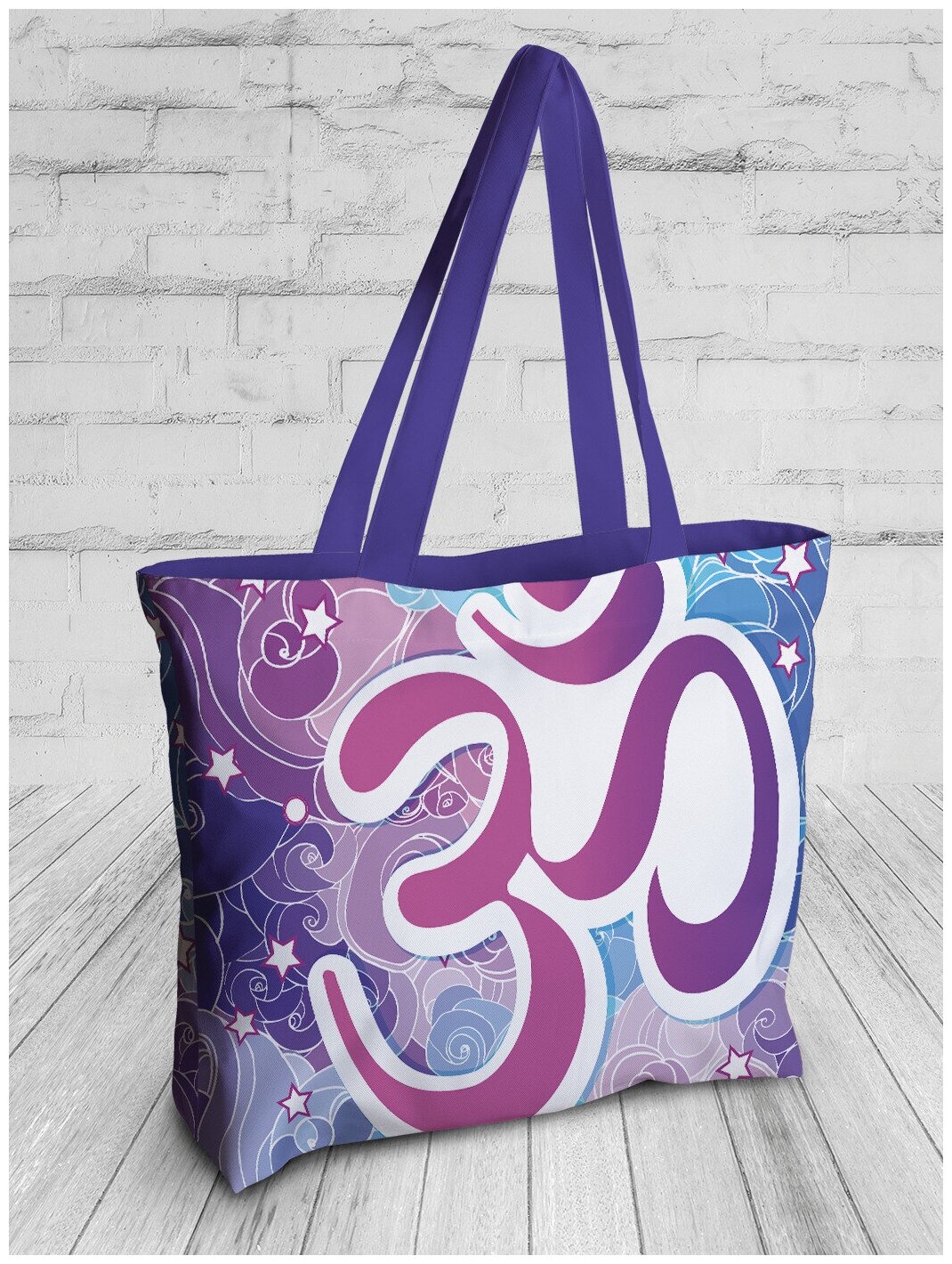 Текстильная женская сумка JoyArty "Восточный символ" на молнии для пляжа и фитнеса - фотография № 4