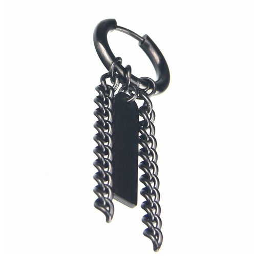 фото Черная серьга подвеска цепочки 17 мм se1741 mr. morgan