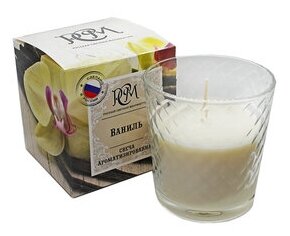 Свеча ароматическая в стакане "Ваниль" подарочная упаковка 8х85 см 30 ч 5502938