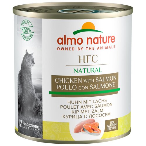 Almo Nature Classic Adult Cat Salmon&Chicken консервированный корм с лососем и курицей в бульоне для взрослых кошек - 12 шт х 280 г