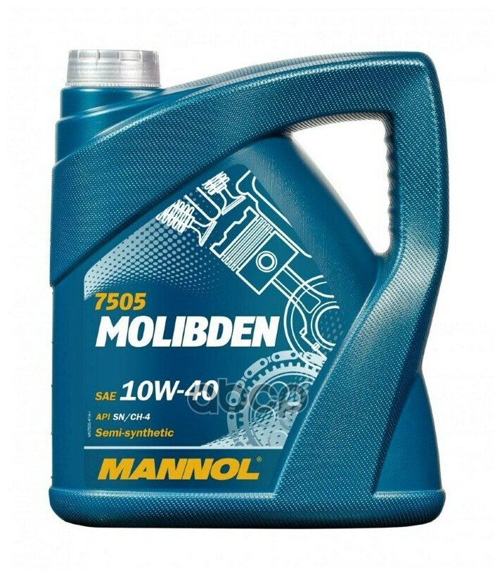 MANNOL 75054 MANNOL Molibden SAE 10W-40 API SN/CH-4 п/с (4л) 7505