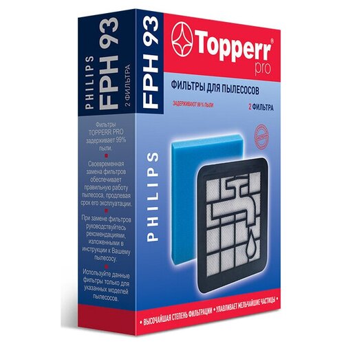 Фильтр TOPPERR FPH 93 набор фильтров topperr fph 93 для пылесосов philips 2 шт