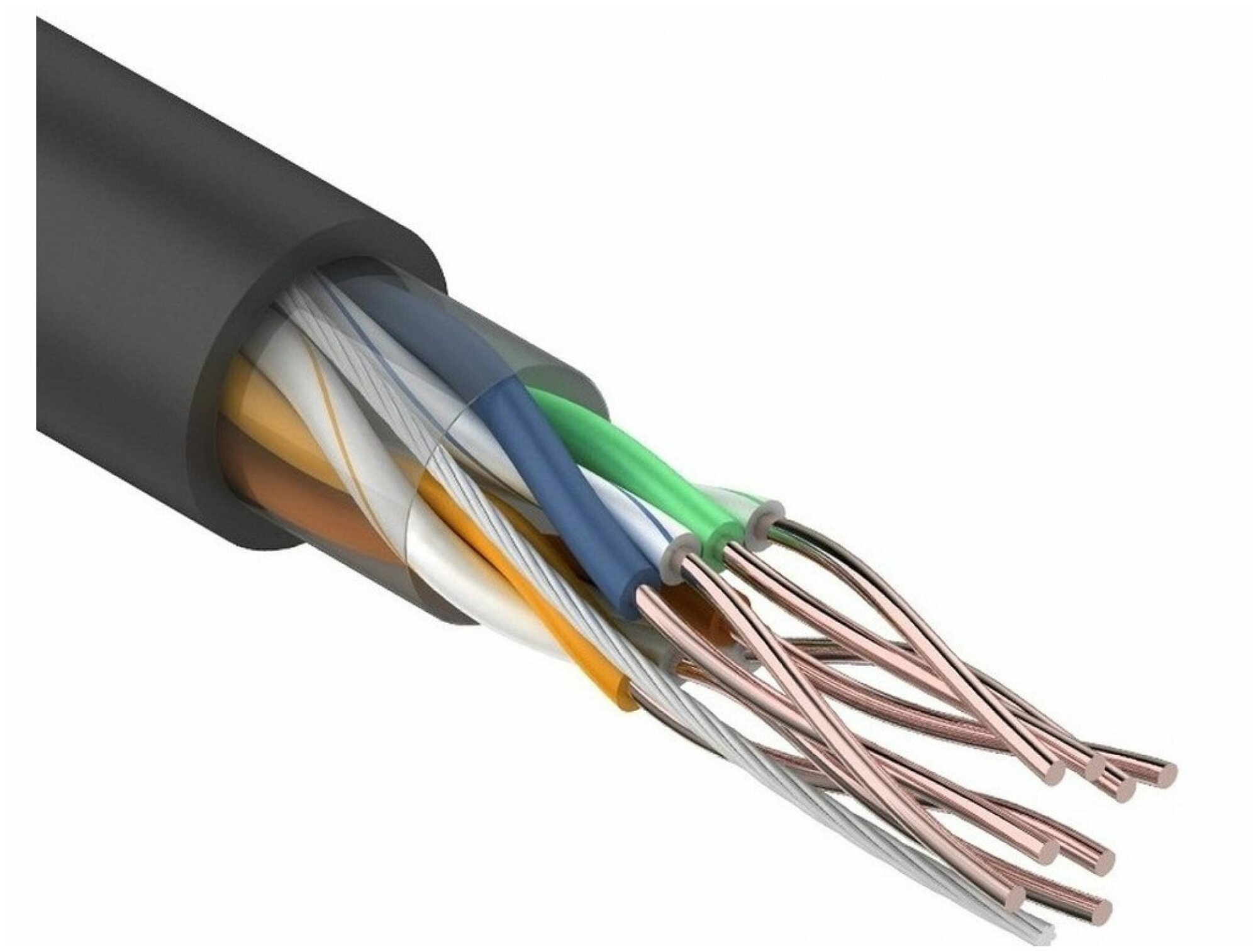 Кабель витая пара F/UTP Cat5e 4x2x24 AWG CU PE OUTDOOR 305 м (1/32) (1/32) ЭРА