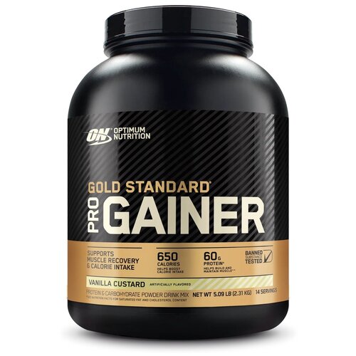 Гейнер Optimum Nutrition Gold Standard Pro Gainer, 2310 г, ванильный крем гейнер optimum nutrition pro gainer 2310 г ванильный крем