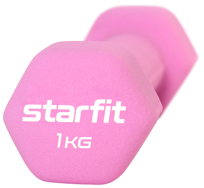 Гантель неопреновая Starfit Db-201 1 кг, розовый пастельный