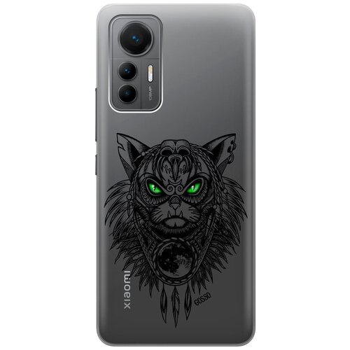 Силиконовый чехол на Xiaomi 12 Lite, Сяоми 12 Лайт с 3D принтом Shaman Cat прозрачный силиконовый чехол на xiaomi 12 pro сяоми 12 про с 3d принтом shaman cat прозрачный