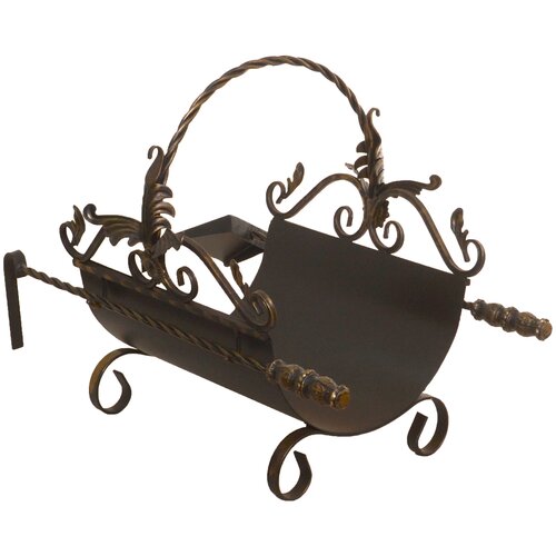 Кованая дровница Афродита с кочергой и совочком