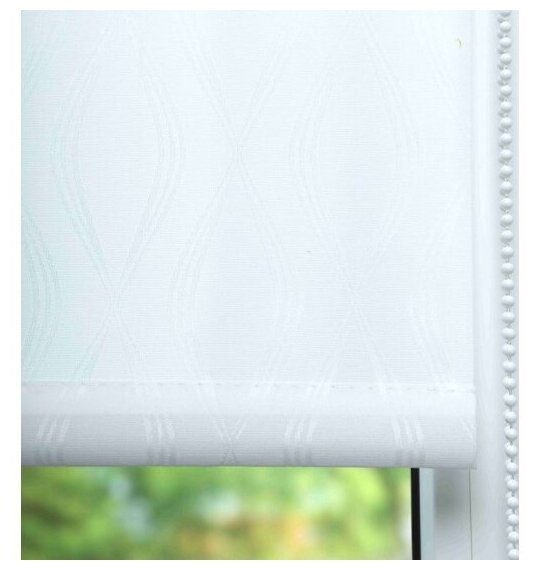 Рулонная штора LM DECOR "Инфинити" 01 Белый 78х160 см по ткани - фотография № 14