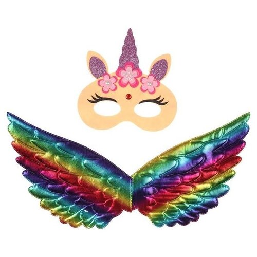 Карнавальный набор Страна Карнавалия Прекрасная единорожка, крылья, маска карнавальный набор милая единорожка крылья маска