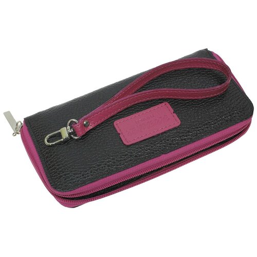 фото Кошелек женский из натуральной кожи, маленький бумажник для денег, портмоне на каждый день черный cro-s-104-10-332 кроко