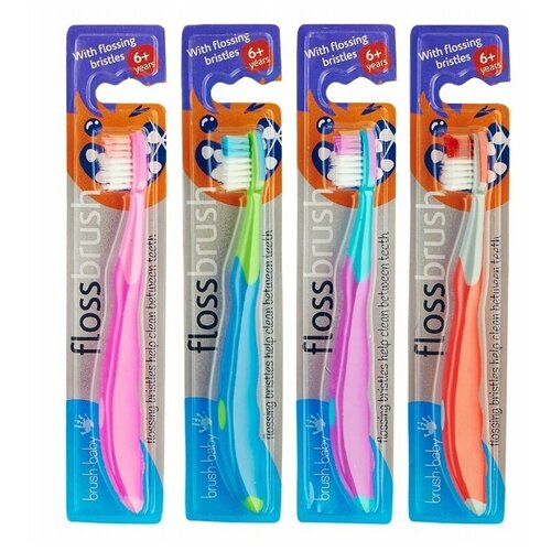 Brush-Baby FlossBrush Зубная щетка с присоской от 6 лет мягкая в ассортименте