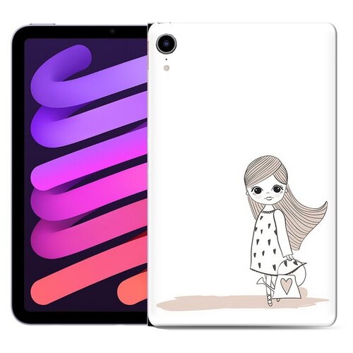 Чехол задняя-панель-накладка-бампер MyPads Девочка с сумкой для Apple iPad mini 6 2021 противоударный