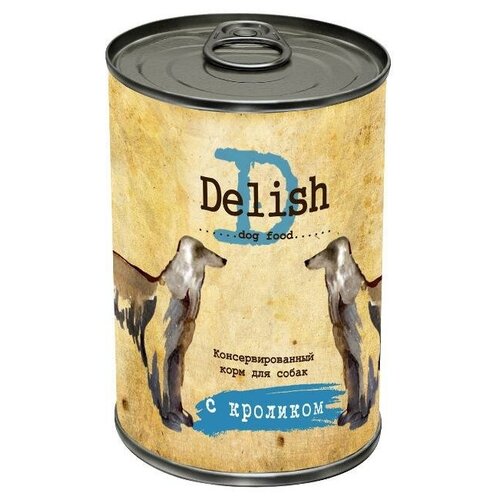 Delish 0,4кг кролик консервы для собак 9 шт.