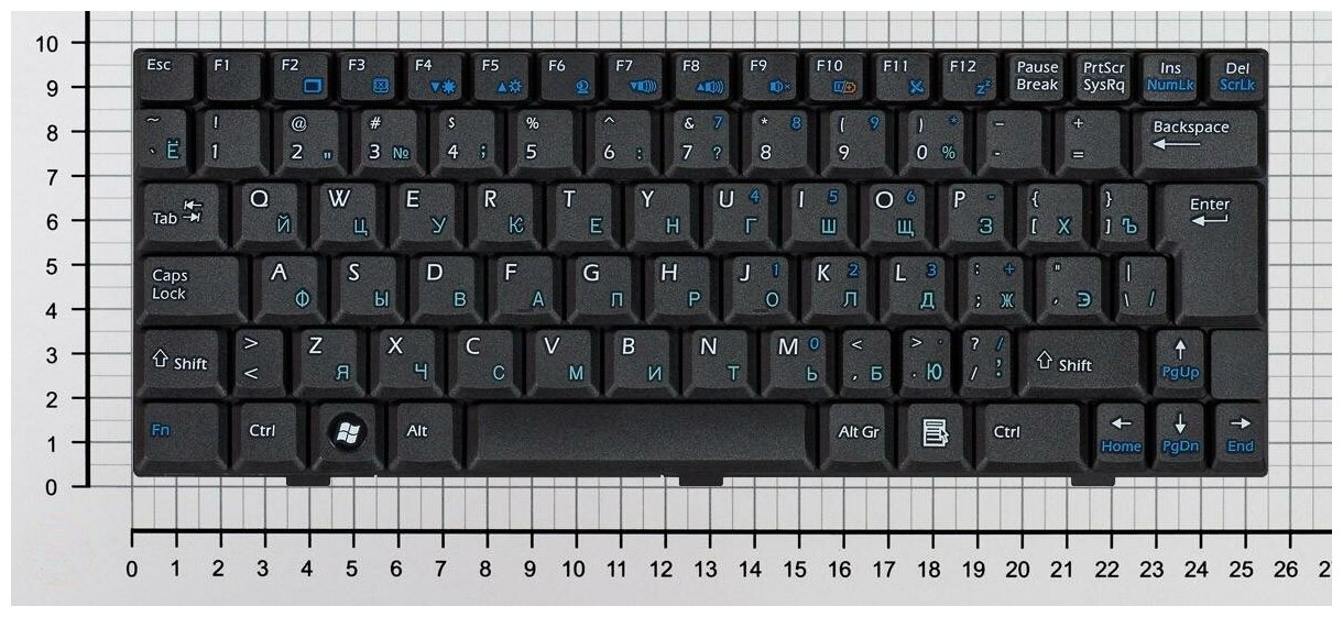 Клавиатура для ноутбука MSI Wind U120H черная