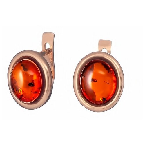 Серьги Amberprofi, серебро, 925 проба, золочение, янтарь изящное кольцо с натуральным коньячным янтарем в позолоте