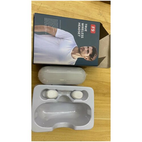 Беспроводные водонепроницаемые сенсорные Bluetooth наушники F9-51 TWS для Айфона и Андроида цвет белый 65000₽