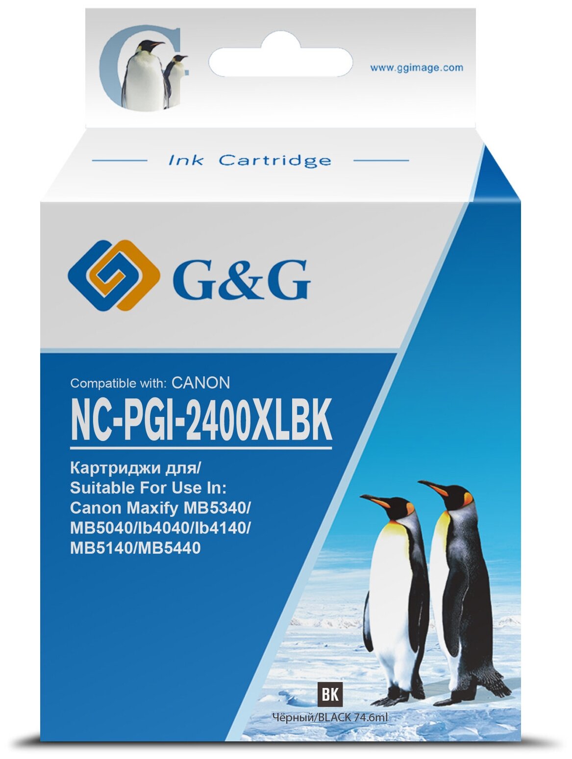 Картридж струйный G&G NPGI-2400XL BK чер. для Canon MAXIFY iB4040/ МВ5040