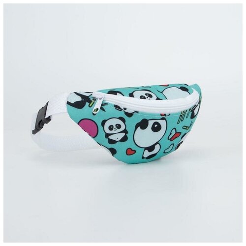 фото Сумка поясная, отдел на молнии, цвет бирюзовый mikimarket