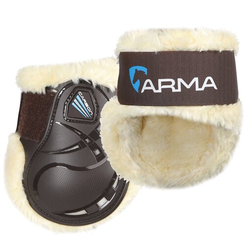 Ногавки для лошади задние ARMA Carbon SupaFleece, коричневый, COB, пара (Великобритания) ногавки передние для лошади shires arma carbon supafleece cob чёрный пара великобритания