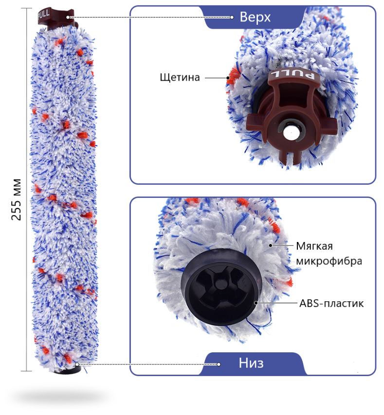 Сменная щетка ABC универсальная для пылесосов Bissell CrossWave 1785B, 1785F, 1785R, 1785G, 1785P, 2305K, 2306. - фотография № 2