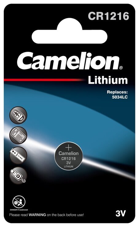 Батарейка литевая Camelion CR1216 BL-1 3V