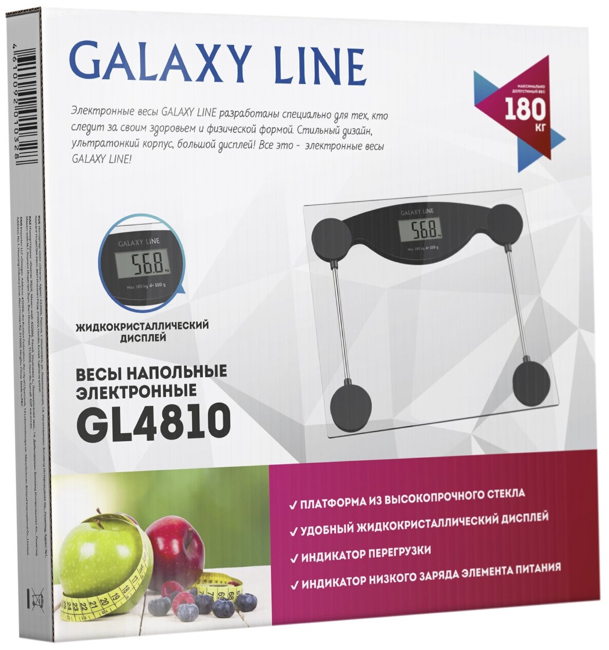 Весы напольные Galaxy LINE GL4810 черные - фотография № 5