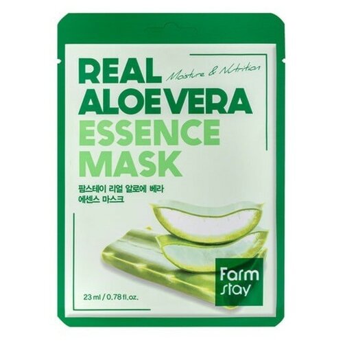 Тканевая маска для лица с экстрактом алоэ FarmStay Real Aloe Vera Essence Mask./В упаковке шт: 2