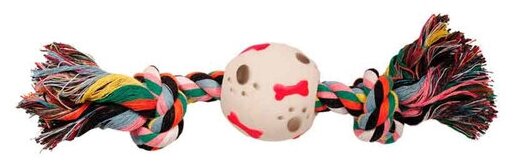 Игрушка Triol Верёвка "Два узла" с мячом косточки-лапки для взрослых собак 17см 0058XJ