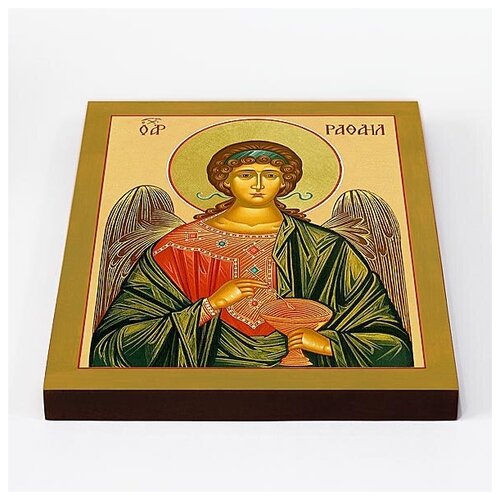 Архангел Рафаил поясной, икона на доске 20*25 см архангел михаил икона на доске 20 25 см