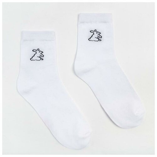 Носки , размер 36/37, белый носки minaku размер 23 бежевый белый