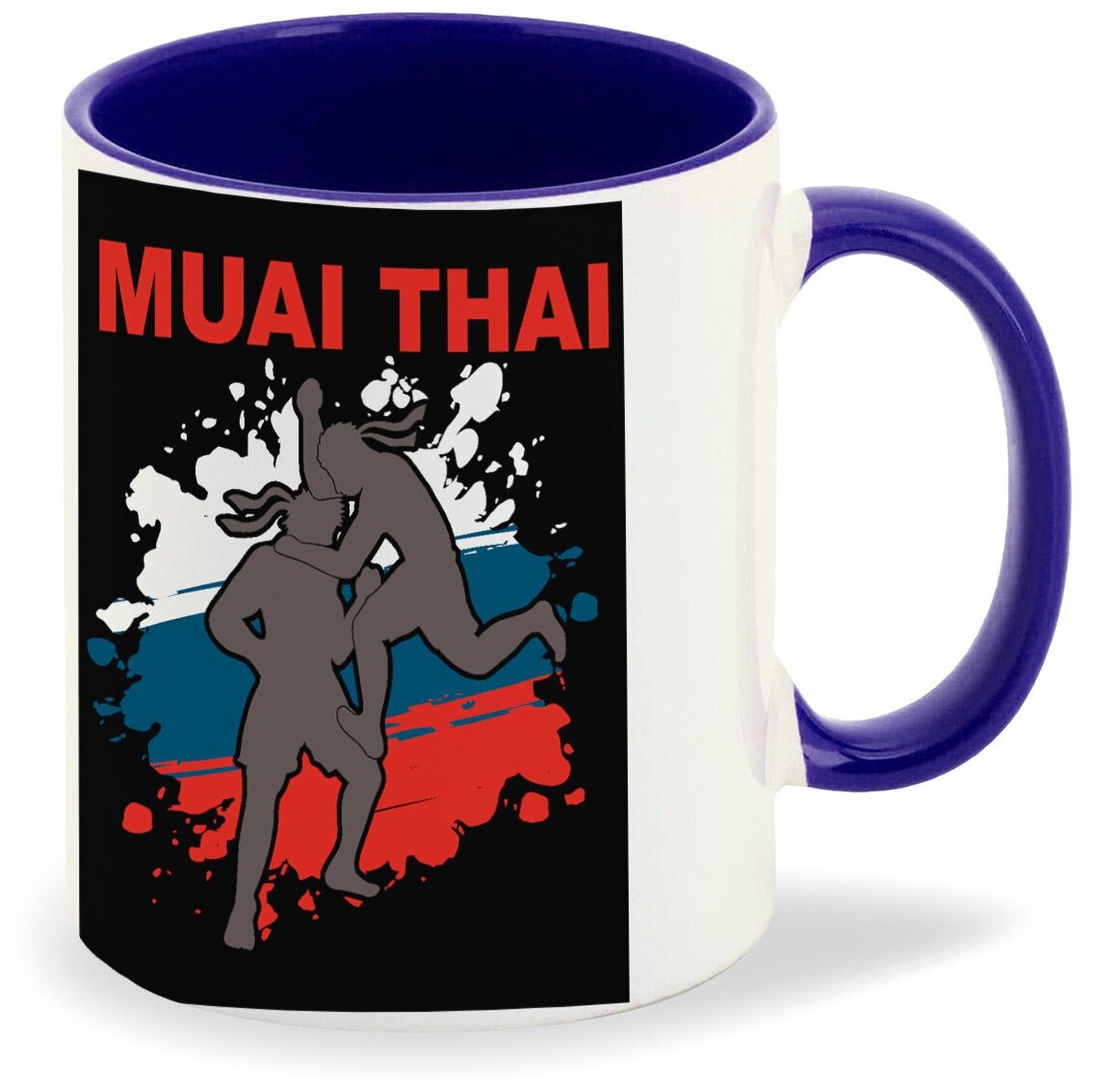 Кружка синий CoolPodarok Muay thai (тайский бокс)
