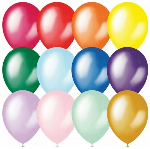 Воздушный шар Пати Бум Шары надувные Металлик+перламуутр 10шт Х-65, M12 /30см