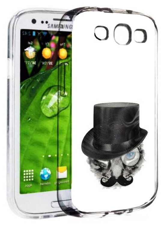 Чехол задняя-панель-накладка-бампер MyPads интелегентный кот для Samsung Galaxy S3 GT-I9300/Duos GT-I9300I противоударный