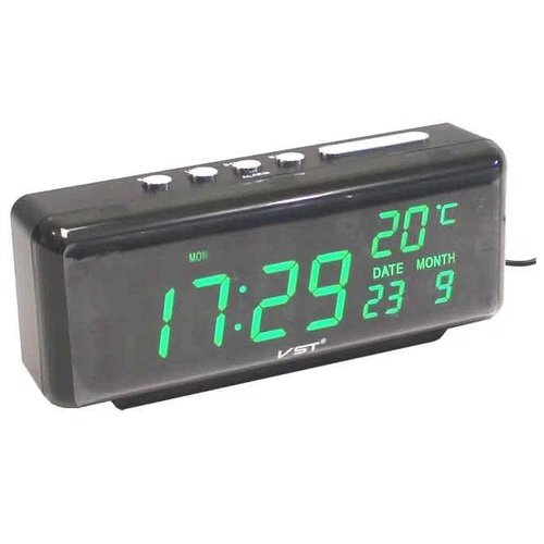 Часы с термометром VST 762W черныйярко-зеленый 110000₽