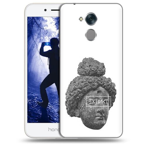 Чехол задняя-панель-накладка-бампер MyPads каменное лицо девушки для Huawei Honor 6A (DLI-TL20) противоударный