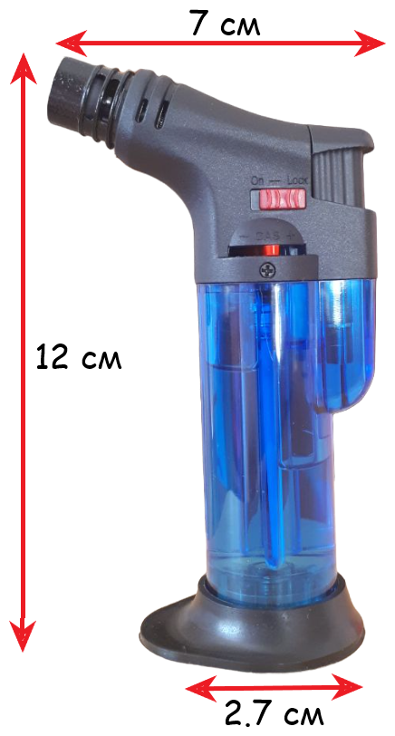 Газовая турбо зажигалка настольная с пьезоподжигом + болон с газом - фотография № 5