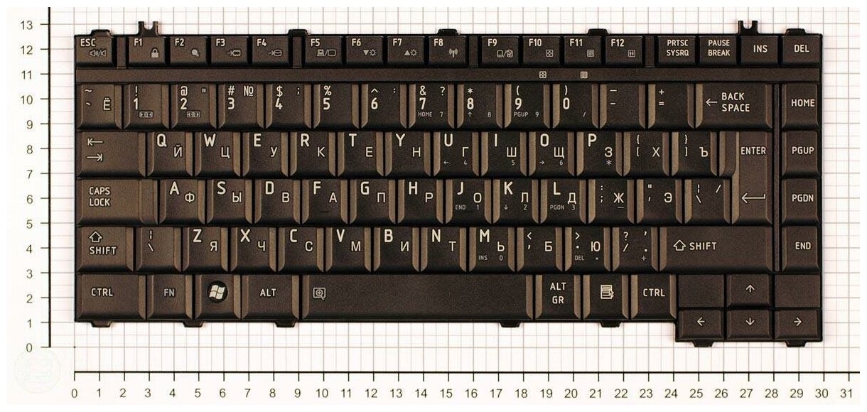 Клавиатура для ноутбука Toshiba MP-06866BG-9204 черная
