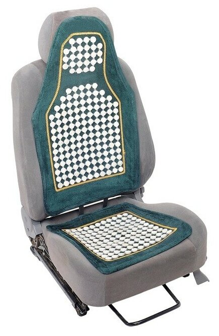 Коврик массажный на сиденье автомобиля , массажная накидка на сиденье, зелёный,110смх40см нефрит 28965 VITtovar