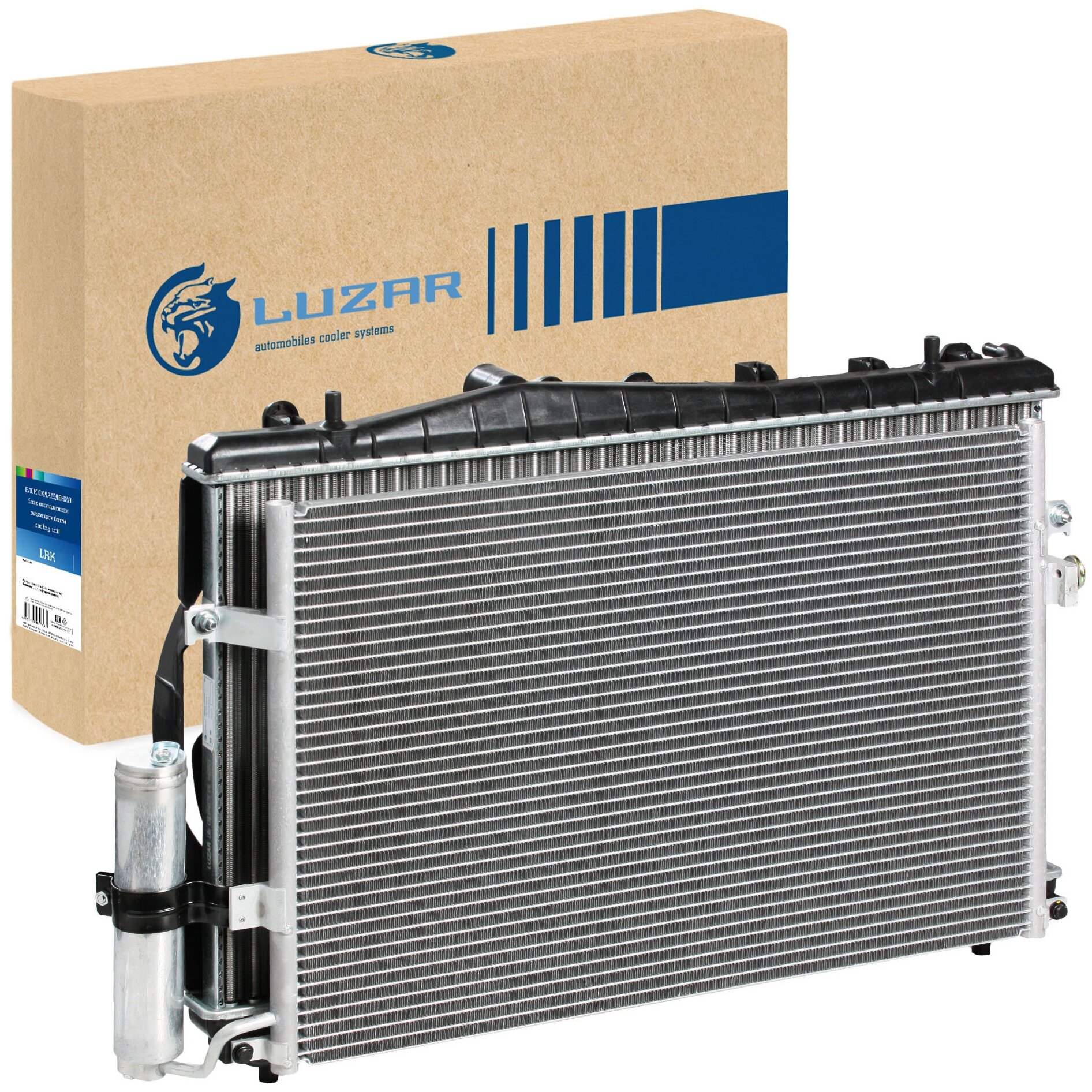 Блок охлаждения (радиатор+конденсор+вентиляторы) для автомобилей Lacetti (04-) 1.4i/1.6i/1.8i MT LRK 0578 LUZAR
