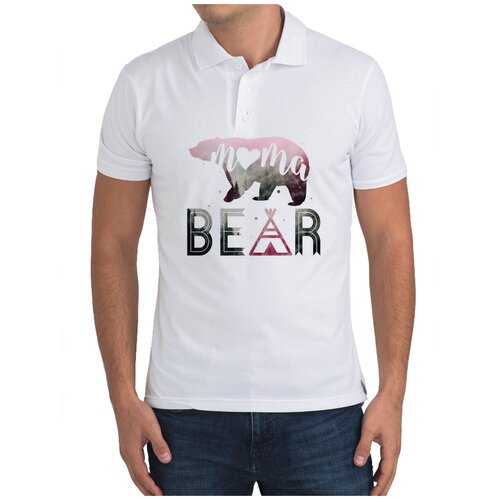 Рубашка- поло CoolPodarok Семья. Мама BEAR. Мама медведь