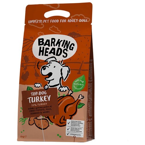Корм Barking Heads беззерновой для собак, с индейкой и бататом 