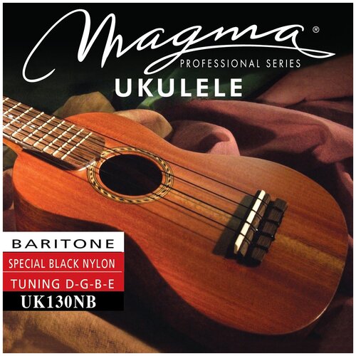 Струны для укулеле баритон гавайский строй 1-E / 2-B / 3-G / 4-D Magma Strings UK130NB, Серия: Nylon Negro
