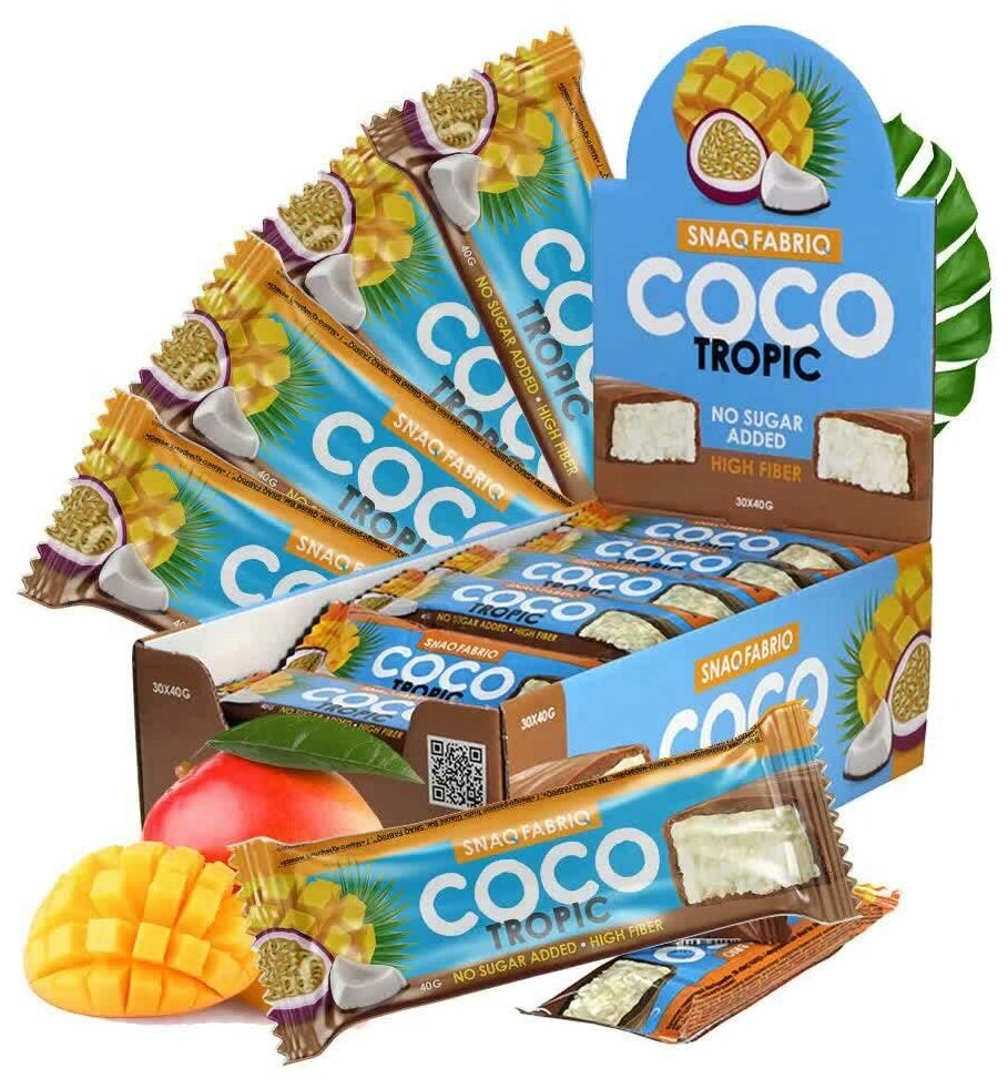 SNAQ FABRIQ Протеиновый батончик COCO 40г (Тропик)