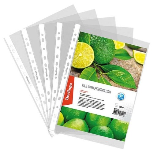 Файл-вкладыш А4 40 мкм, Berlingo, матовый, 100 штук в упаковке, 1 набор