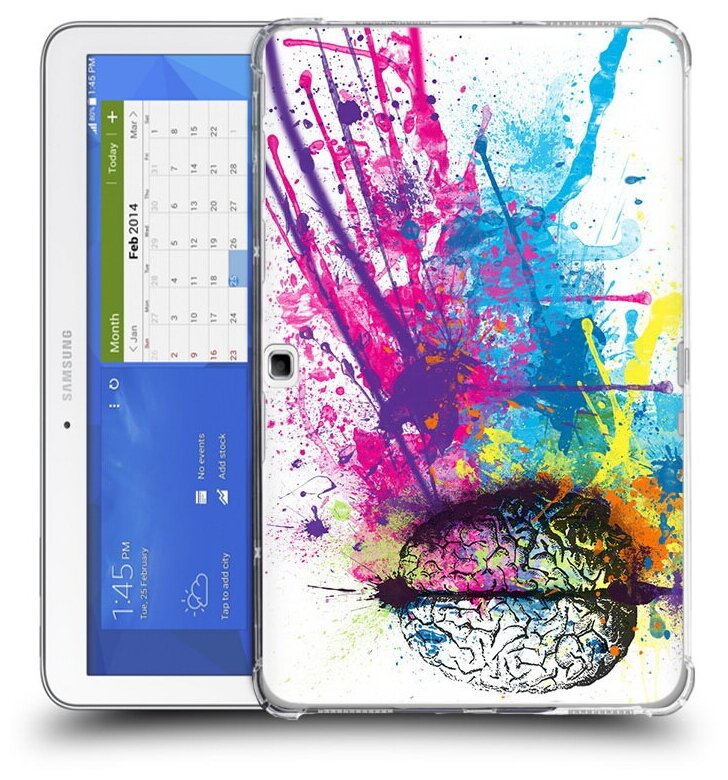 Чехол задняя-панель-накладка-бампер MyPads яркий красочный мозг для Samsung Galaxy Tab 4 10.1 SM-T530/T531/T535 противоударный