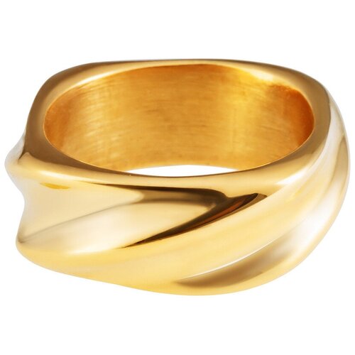 Кольцо Kalinka modern story, размер 17, желтый, золотой кольцо kalinka modern story эмаль размер 17 желтый золотой