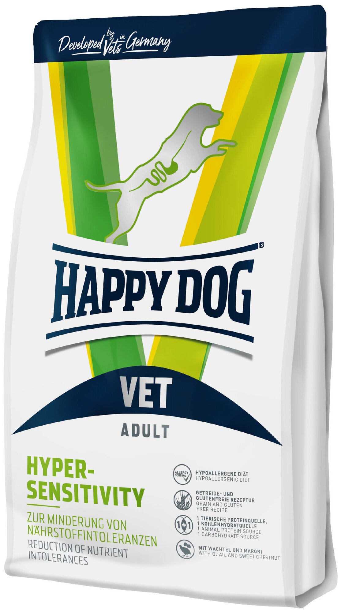 Happy Dog VET Diets Hypersensitivity(Пищ. аллер.) Сух. корм для собак всех пород при корм. неперен 1 кг