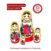 Матрешка Семеновская Традиционная 4 в 1. Хохломская роспись.